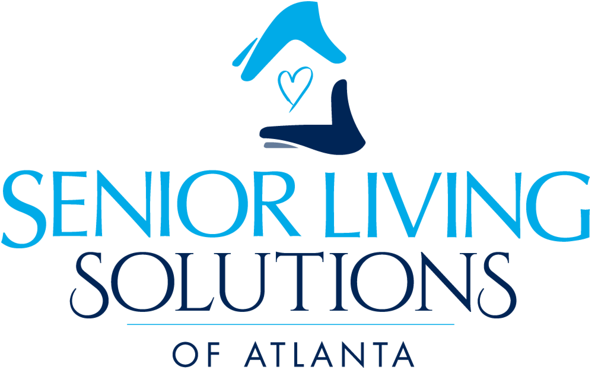 Two hands hold a heart. Senior living solutions of atlanta